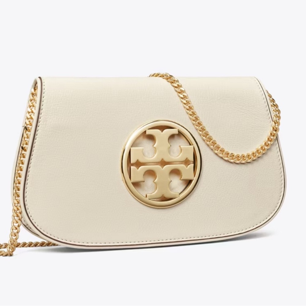 Brand New Tory Burch Reva Clutch New Ivory Handbag